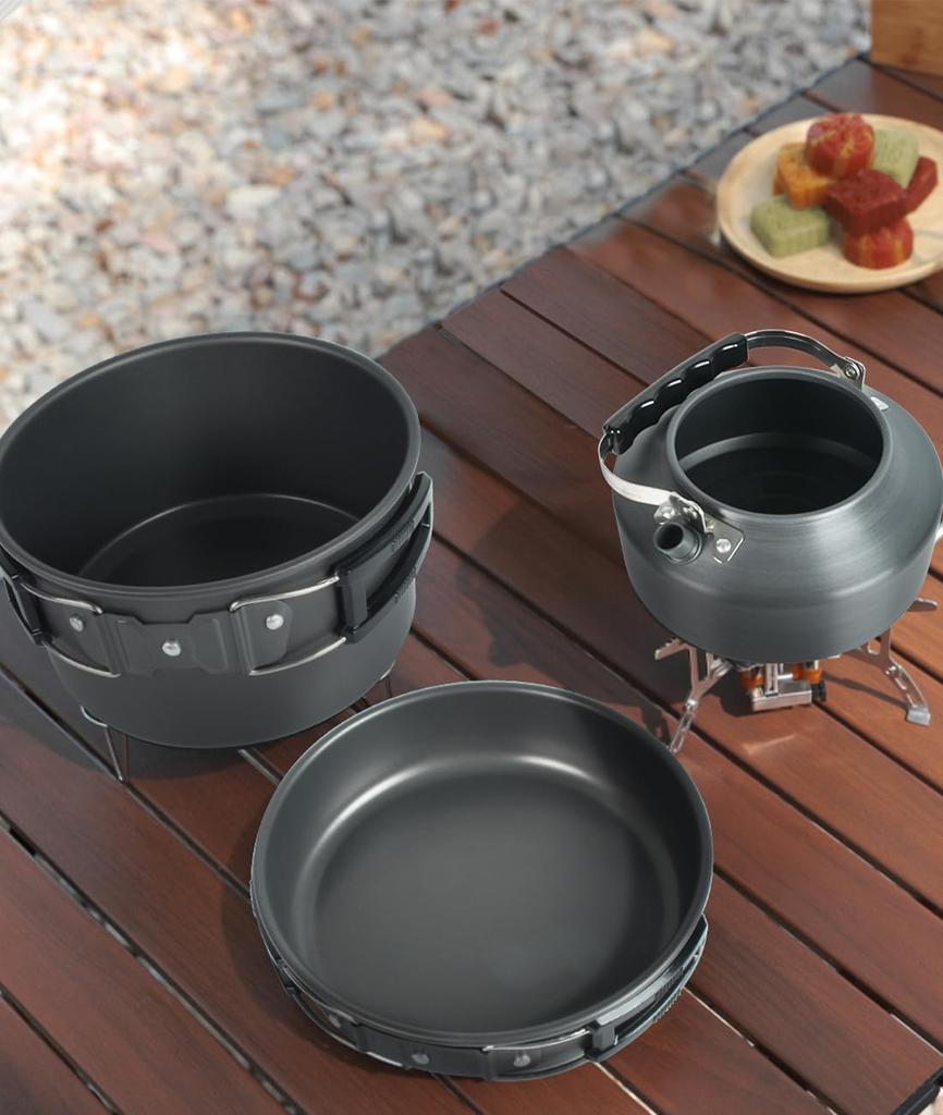 CCYCCL Sada kempinkových vařičů Kempingové vybavení Horolezecký hrnec Kocher Hliník Venkovní rychlovarná konvice Vařič Venkovní nádobí Pánev Zboží prevence katastrof