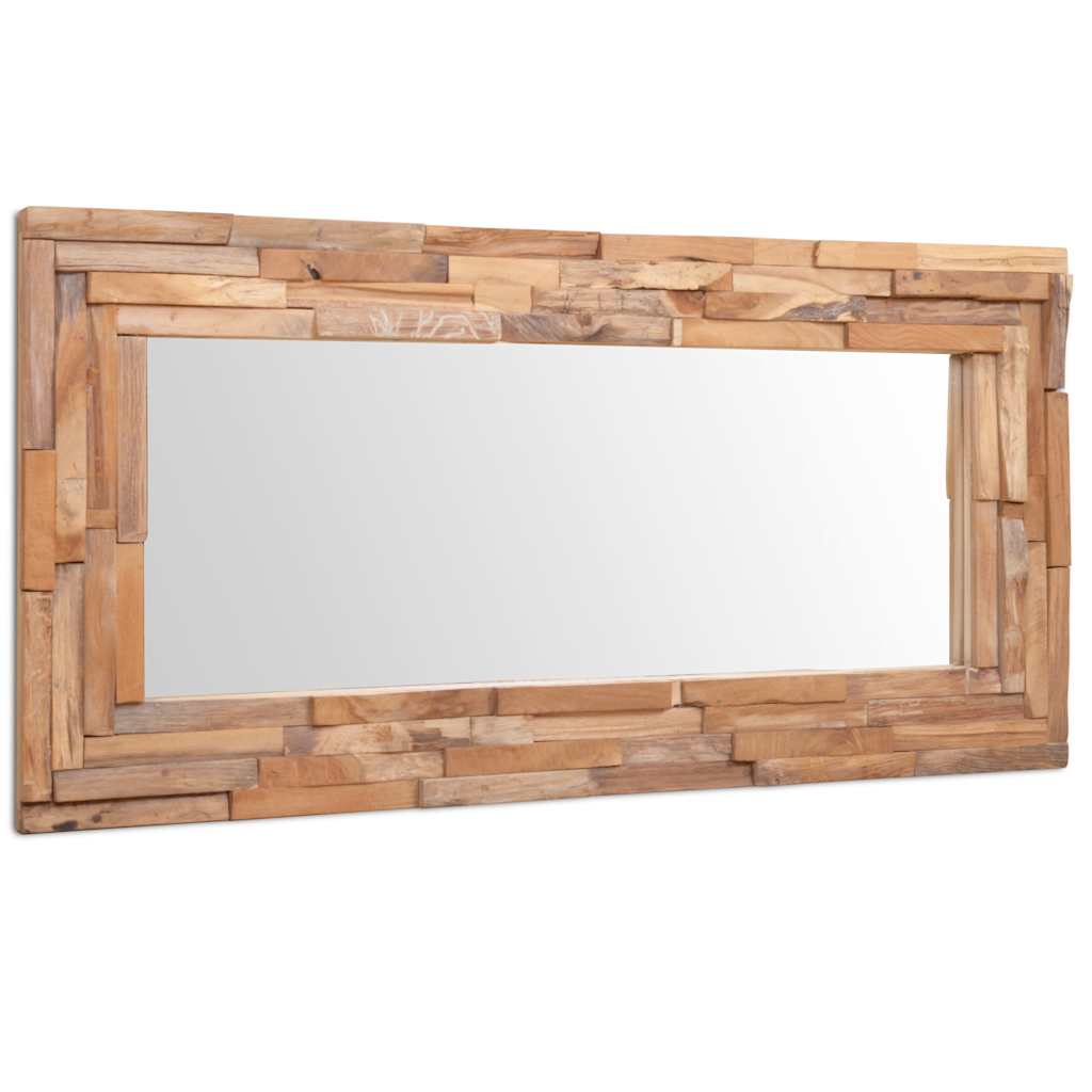 Decorative Teak Mirror 120 x 60 cm Rectangular