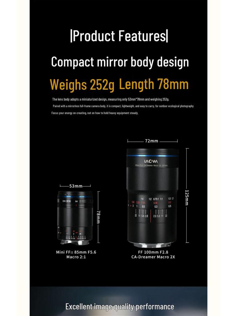 Laowa 85mm F/5.6 2x Macro Full-Frame Mirrorless Lens (RF/Z/M/E Mount)