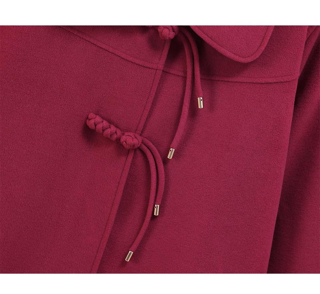 Women's Plus Size Stylish Slim-Fit Wool Winter Coat (Mid-length) 15266T