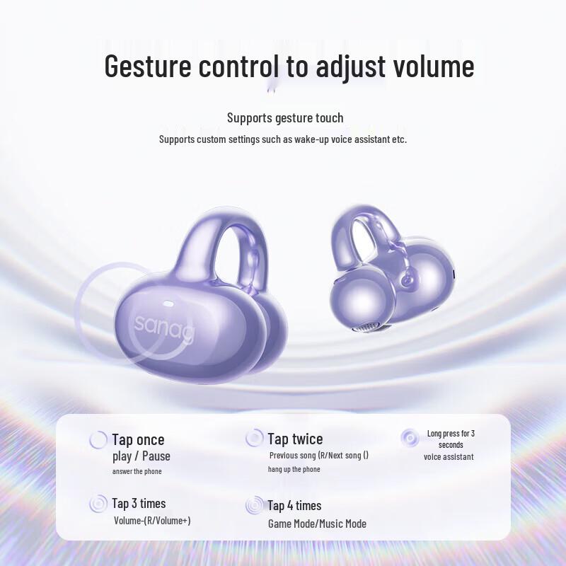 SANAG S6SPro AI Bluetooth Ear-clip Open-Ear Sport Earphones