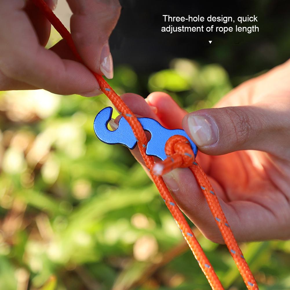 Outdoor Camping Tent Wind Rope Accessories Three Eye Adjustable Buckle Canopy Rope Pull Buckle