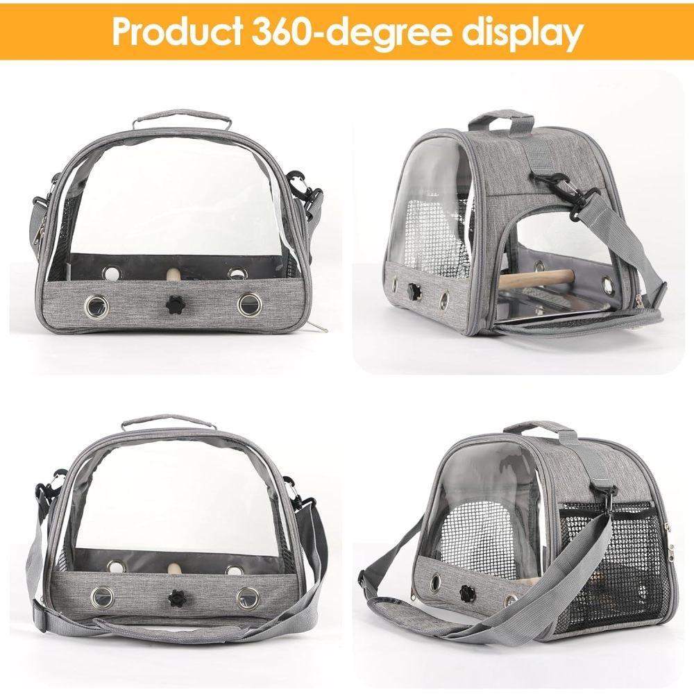 Bird Travel Carrier With Perch Parakeet Backpack Carriers With Stainless Steel Plate Portable Pet Carrier Bag For Bird Cage Accessories