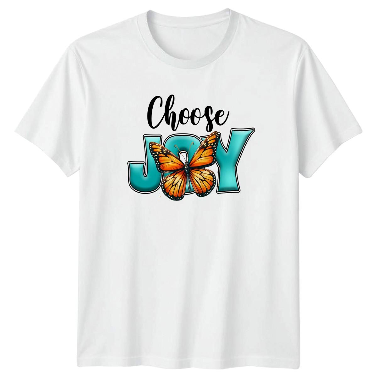 Choose Joy T-Shirt Butterfly Inspirational Birthday Gift For Him And Her M