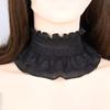 White Black Ruffle Elastic Lace Fake Collar Scarf High Neck Collar Pullover Elegant Neck Cover False Collar Clothing Accessories