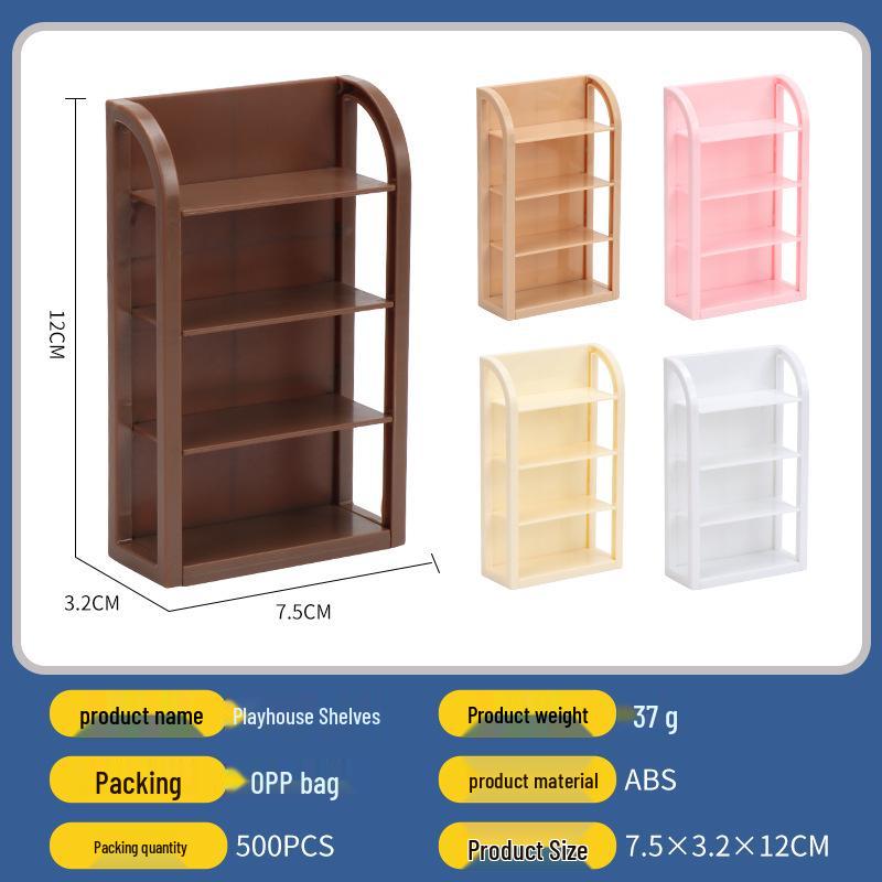 Miniature Supermarket Shelf Dollhouse Toy – Snacks & Drinks Pretend Play Storage Rack