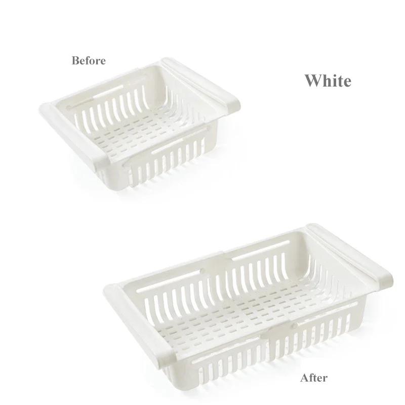 4pcs Retractable Fridge Food Organizer Kitchen Organizer Refrigerator Storage Rack Fridge Freezer Shelf Storage Drawer Container