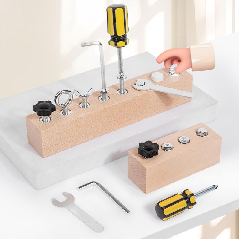 Děti Montessori Vzdělávací Dřevěné Hračky Šrouby a Matice Rozebírání Busy Board Děti Trénink Koordinace Ruka-oko Hračka kluk