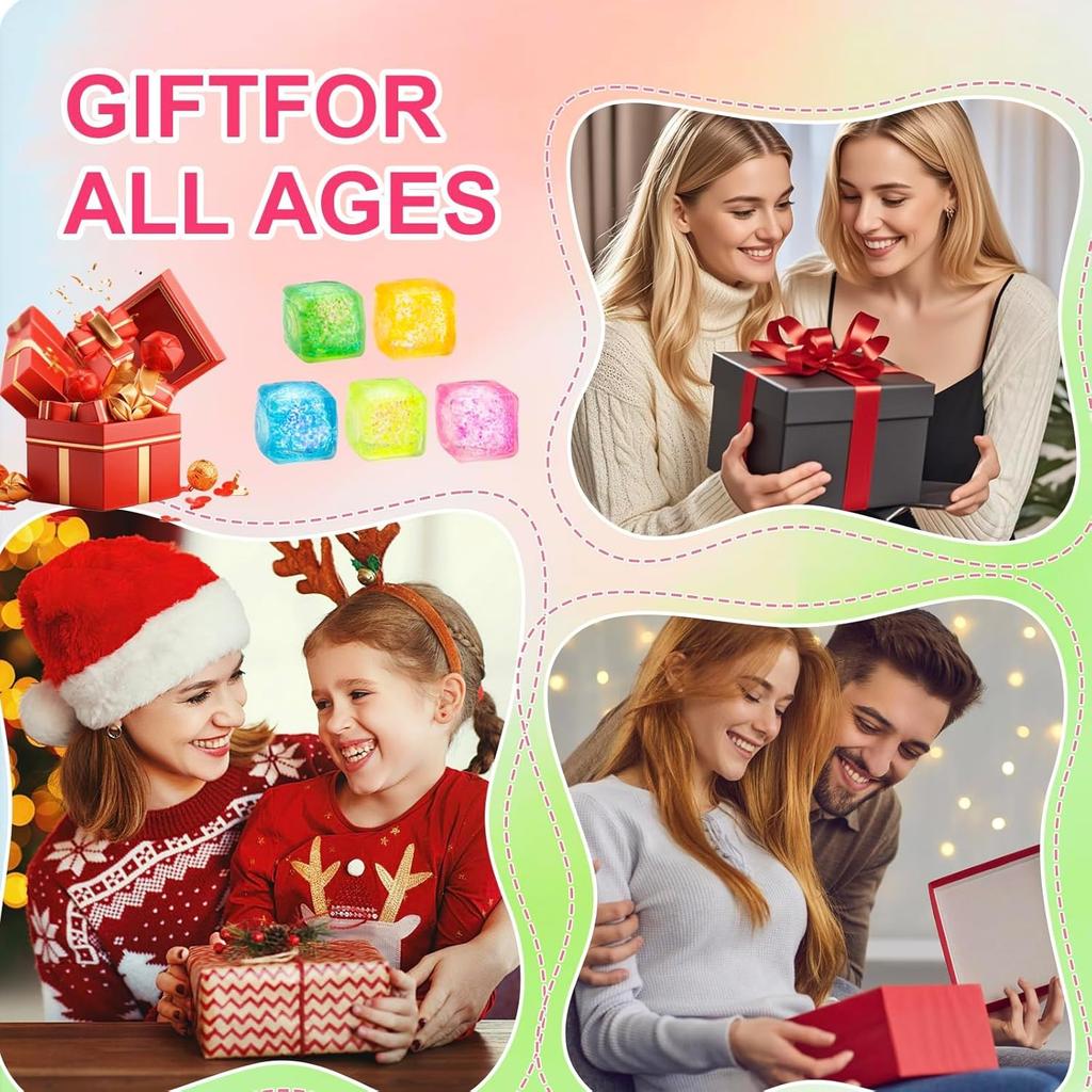 5/10 Pcs Stress Cube Squishy Stress Balls for Anxiety Stress Relief Slow Rising Sparkling Malt Sugar Squeeze Toy for Kids