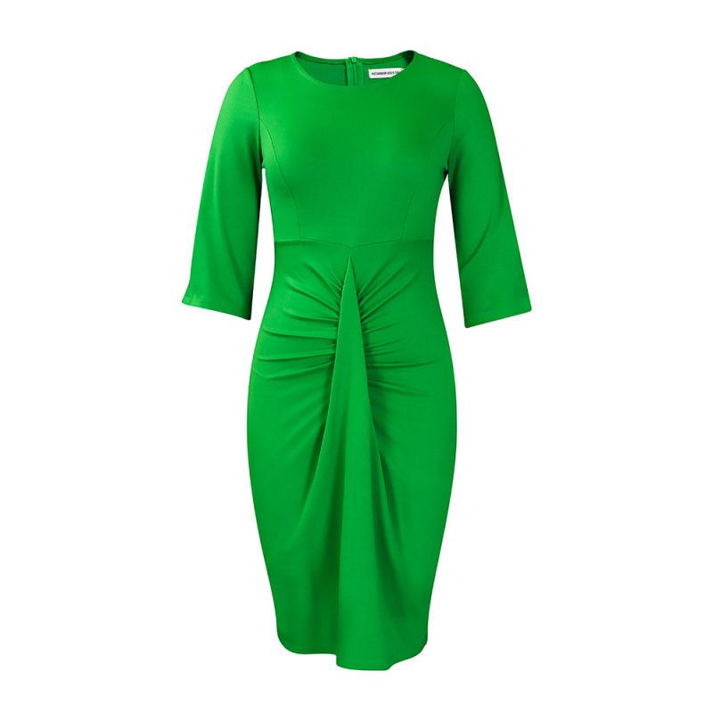 2026 Elegant Fashion Bodycon Ruched Plus Size Pencil Dress for Women