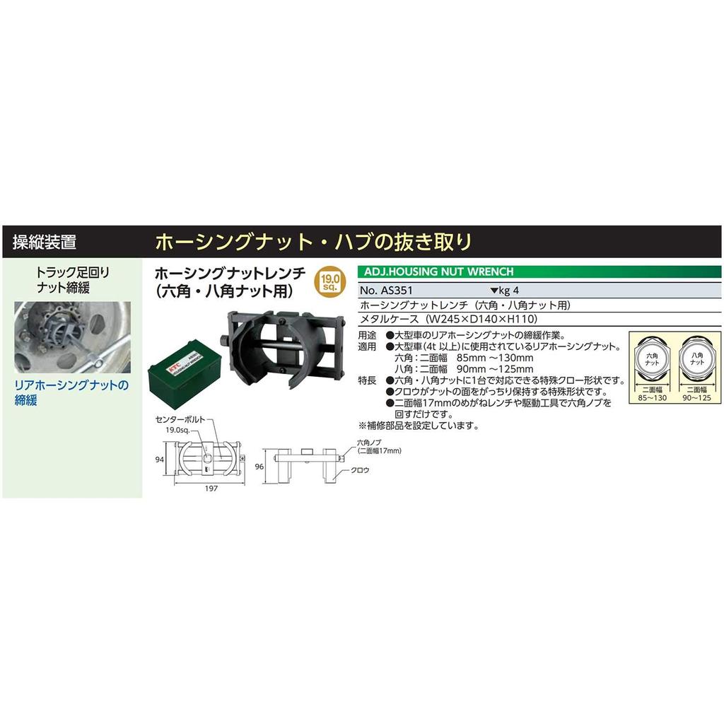 Kyoto Machinery Tools Hosingový klíč AS351 pro šestihranné a osmihranné matice (KTC)