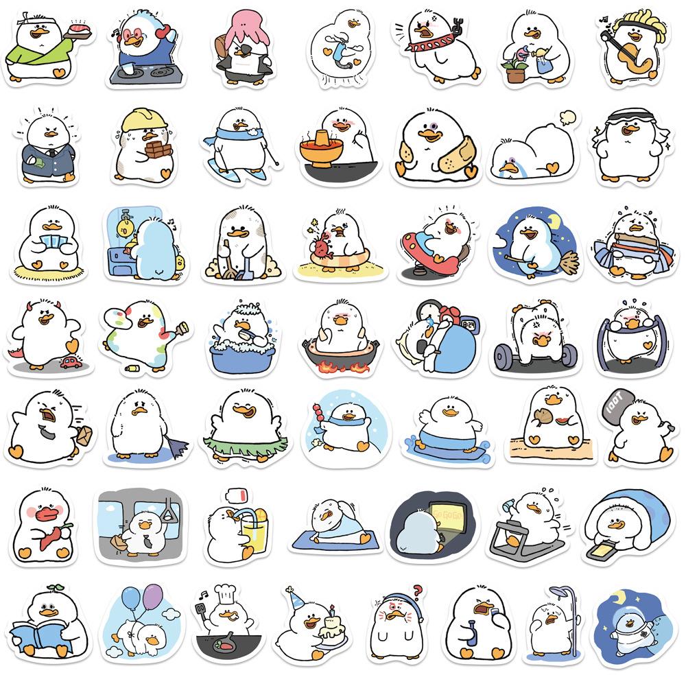 100 Pictures of Xiao Zhang Cute Fat Duck Graffiti Stickers Decorate Suitcase Notebook Waterproof Stickers