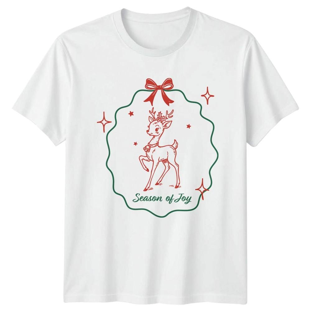 Reindeer Season Of Joy Christmas Holidays Graphic Tee Unisex Top S