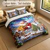 Christmas Theme Personalized 3Pcs Bedding Set Custom Text & Name 1 Sheet 2 Pillowcases Household Bedding 1pc