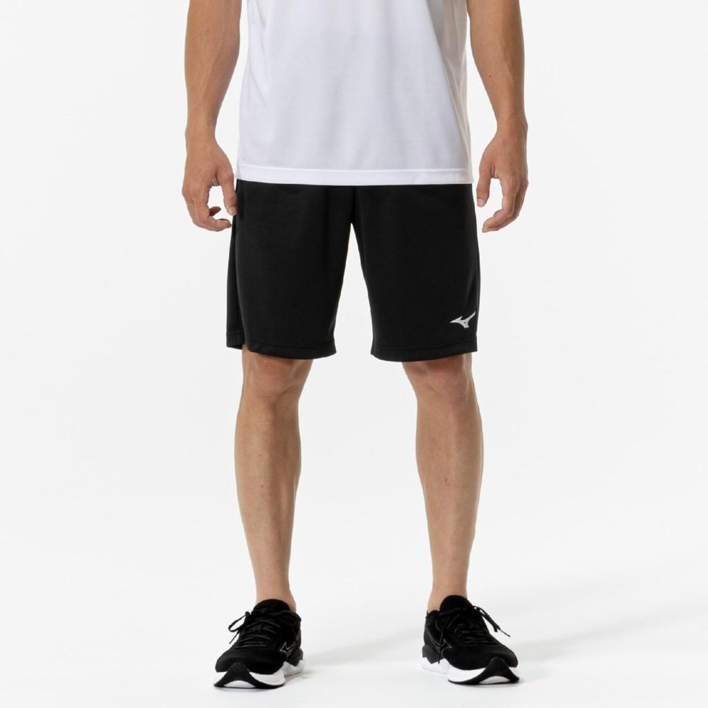 Mizuno Training Wear Navidry Knit Current Model L Shorts, Shorts, Sweat-Absorbent, Quick-Drying, UV, UPF15, (32MDC190), Men's, Black/Silver,