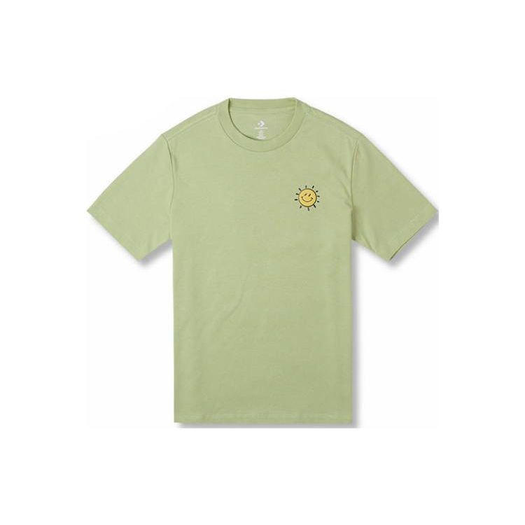 

Спортивная футболка Converse Pattern с круглым вырезом, женские топы, светло-зеленая 10026172-A02