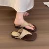 French Pinch Flip-flops Women's Outer Wear 2025 New Fashion Versatile Fairy Style with Skirt Beach Slippers