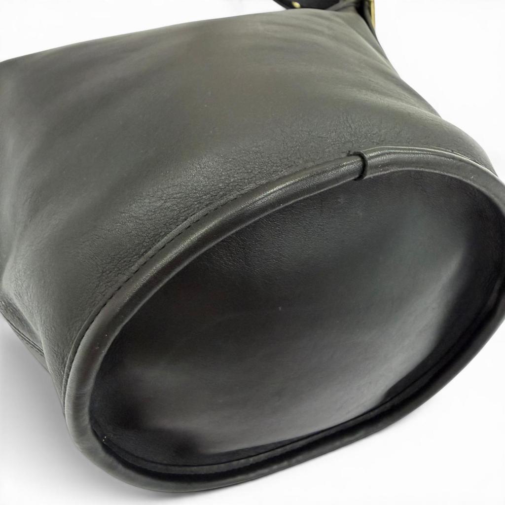 Excellent COACH Shoulder Bag Old Coach Black Glove Leather Women 9953 Used