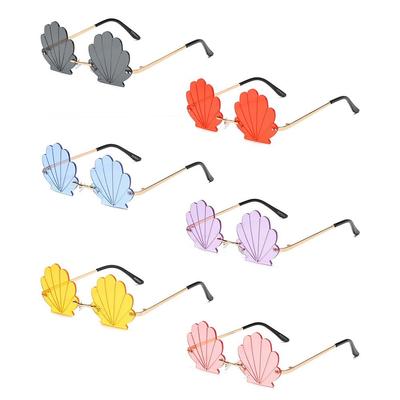 Unikátne bezrámové slnečné okuliare v tvare mušle, vtipné odtiene, odtiene s oceánovými šošovkami na fotografické rekvizity, na párty