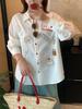 Shuangtian 2026 Plus Size Women's Cartoon Embroidery Shirt - Spring Collection