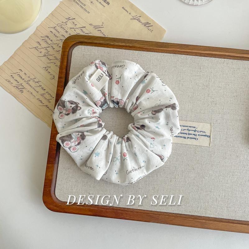 Scrunchie Multi Styles Floral Plaid Soft Fabric Minimalist Versatile Women Hair Tie Hair Accessories