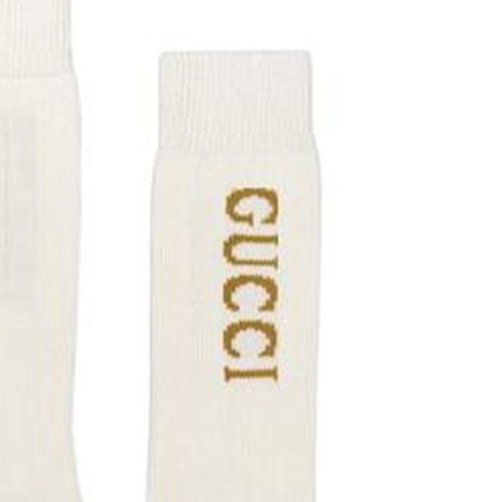 Gucci Knee High Socks Men's 1 Pack Ecru 732697-4GAGA-9000