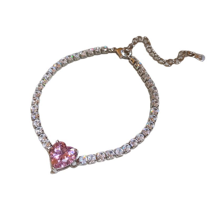 Zircon Rose Pendant Bracelet: Luxurious Light Bangle for Elegant Women