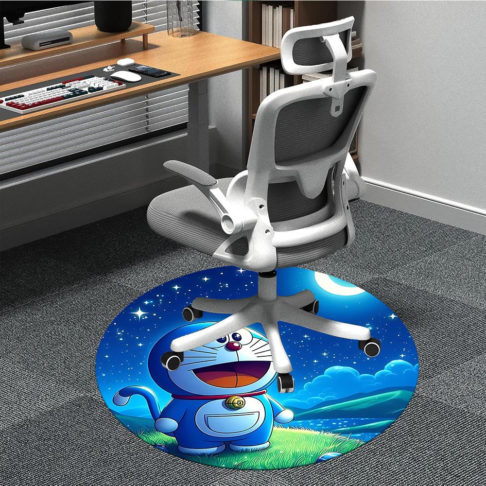 

1pc Doraemon, Night Scene Chair Carpet for Office Non-Slip,Machine Washable Rug for Office, Room - Holiday Decor - Machine Made yy251017246 80cm by 80cm