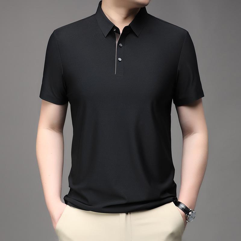Cool Breathable Short-Sleeved Polo Shirt Business Casual Summer Fashion Half Sleeve Lapel T-shirt High Quality