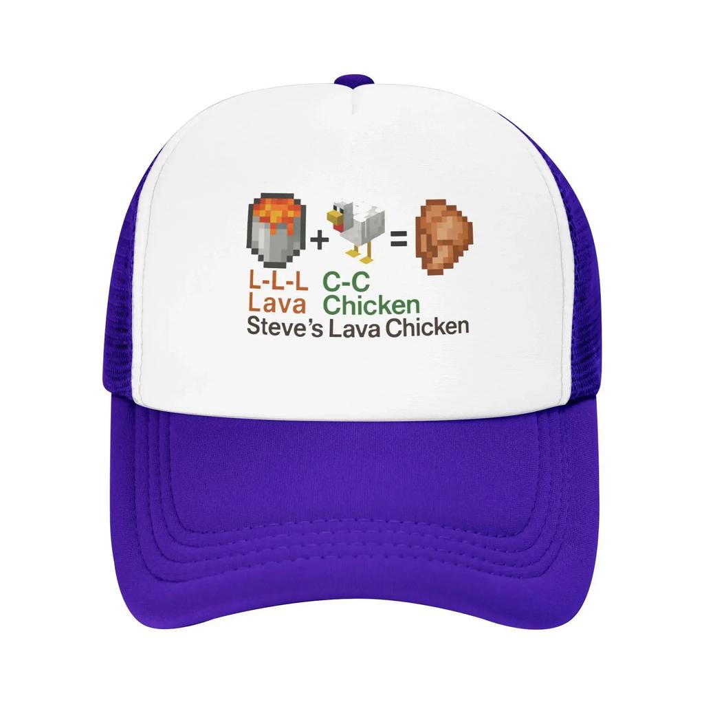 Lava Chicken Steve's Mine Fan Art Pool Party Mesh Baseball Caps Men  Printing Female Beach Coquette Hat Snapback Cap