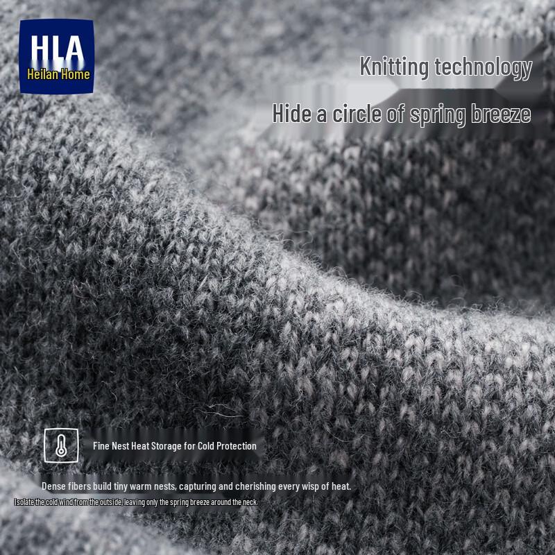 HLA Men's Knitted 100% Wool Scarf