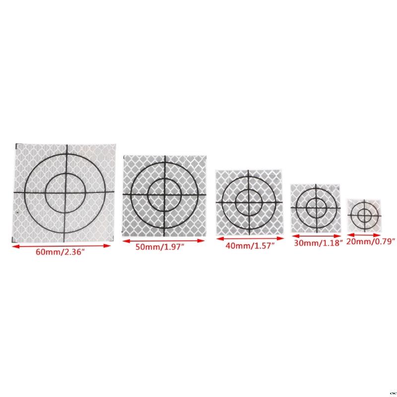100pcs 0/30/40/50/60mmtotal Station Reflector Reflector Sheet For Total Station Survey Target Sheet Reflective Sticker