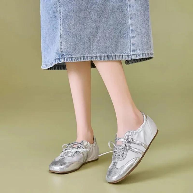 Fashion Ladies Shoes 2025 Hot Sale Lace-up Women's Vulcanize Shoes New Light Outdoor Comfortable Slip-Resistant Casual Flat Low Heels