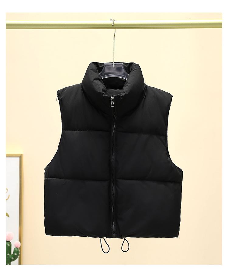 Autumn Winter Women's Korean-Style Western Fashion Sleeveless Down-Cotton Vest Jacket Outer Wear
