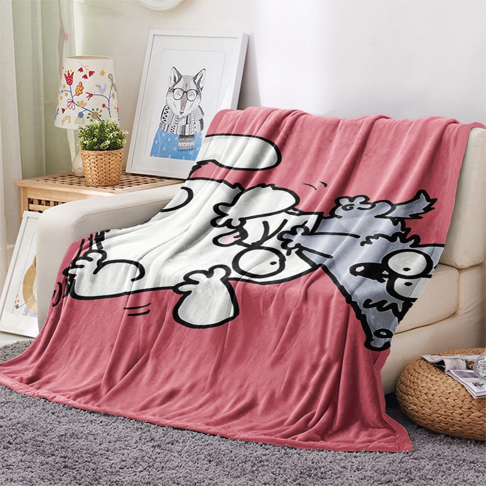 1 Pezzo Coperta in Flanella con Stampa Simon's Cat, Alta qualità Confortevole per Tutte le Stagioni, Decorazione per la Casa, Calore e Comfort, Perfetta per Regali di Natale