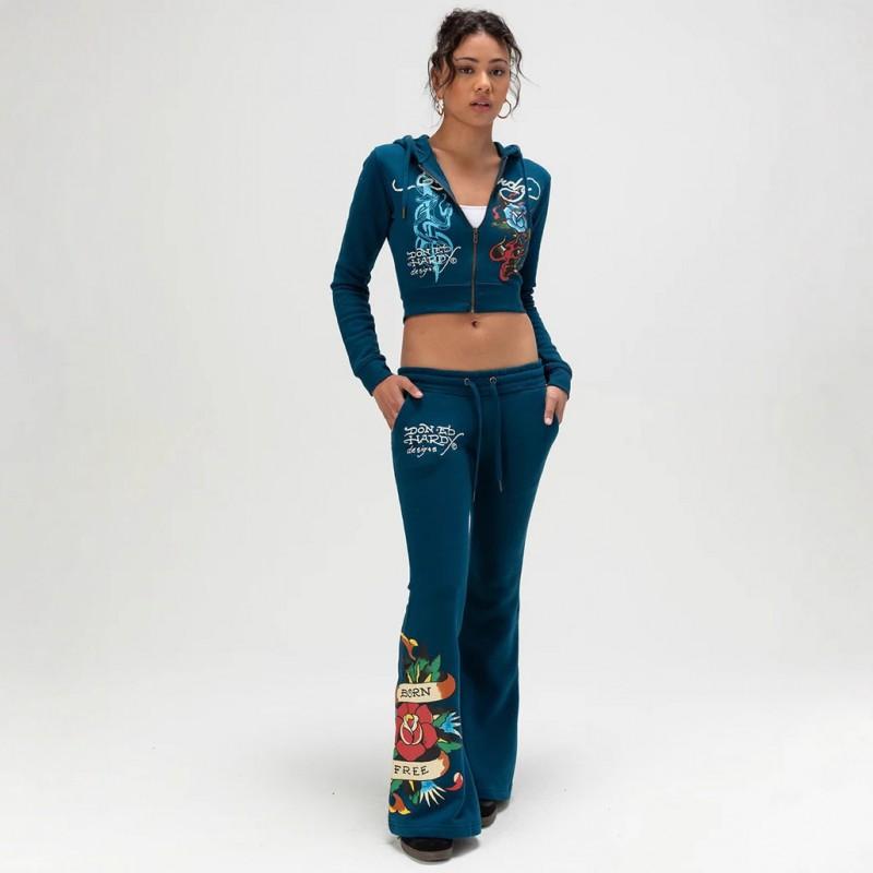 Y2K Graffiti Print Flared Pants Tracksuit