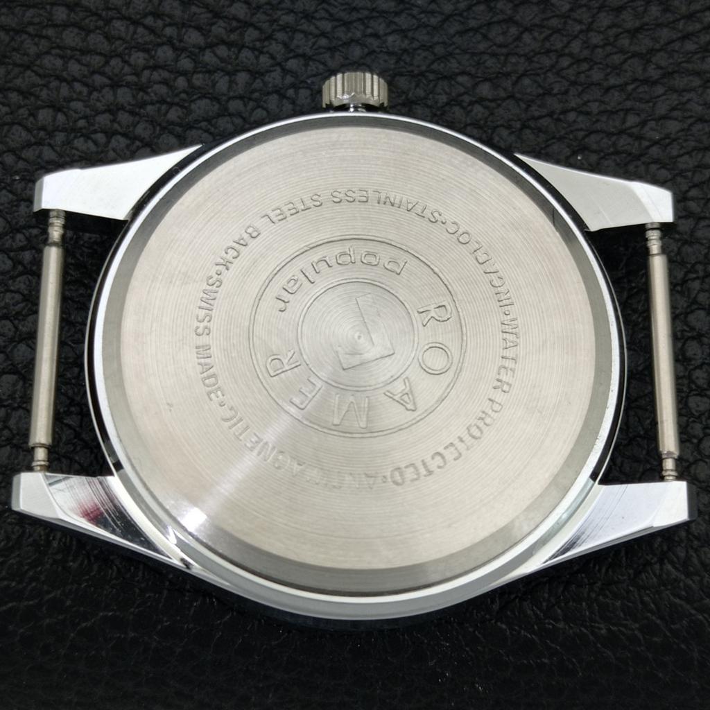 HAND-WINDING SWISS MENS REFURBISHED VINTAGE BLACK COLOR DIAL WATCH a707179-1