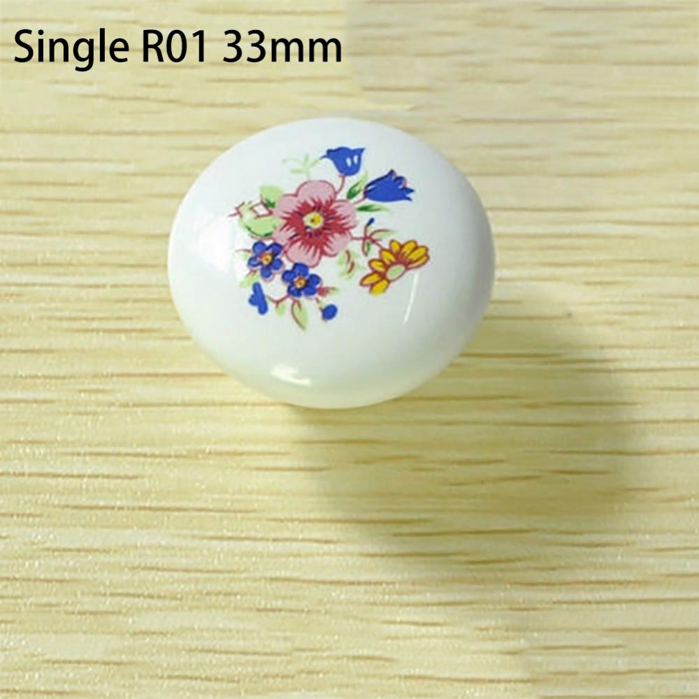 Ручки для шкафов Сельский цветок Керамическая дверная ручка Ручка для шкафа Винтажная ручка для ящика шкафа Ручки для мебели шкафа