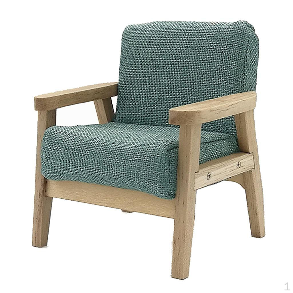 Miniature Single Sofa in 1:12 Scale for серый