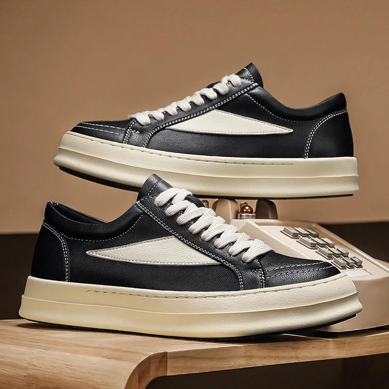 2025 New Men's Casual Leather Versatile Sneakers High Quality Outdoor Non-Slip Board Shoes Classic Fashion Flat Designer Shoes
