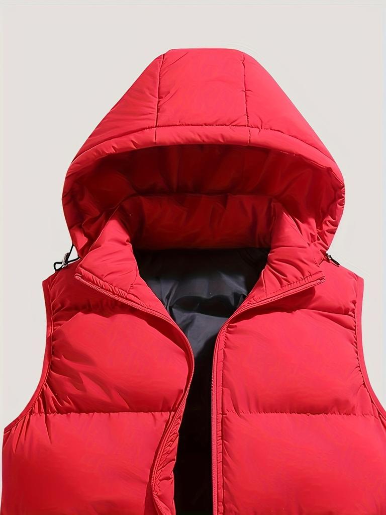 Herren Kapuzenweste Jacke, Baumwolle, Schwarz, Rot, Größen 0XL-5XL