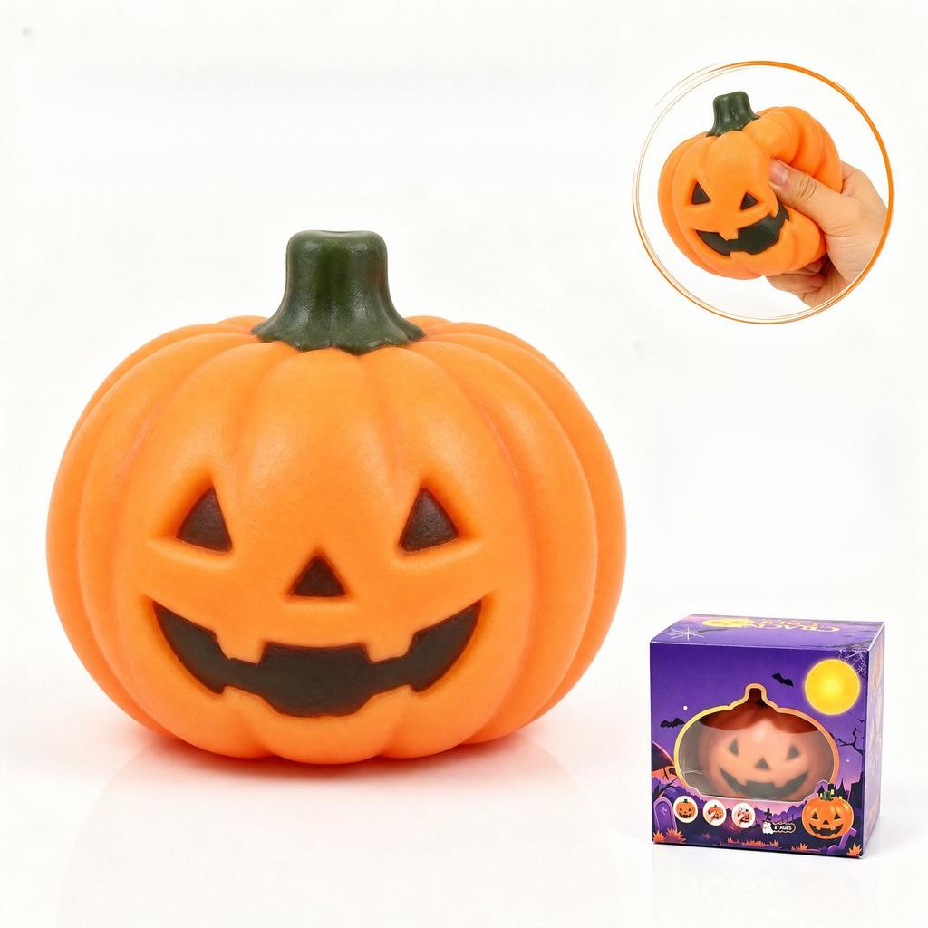 Pumpkin Shaped Slow Rising Toy with Outer Texture for Kids and Adults