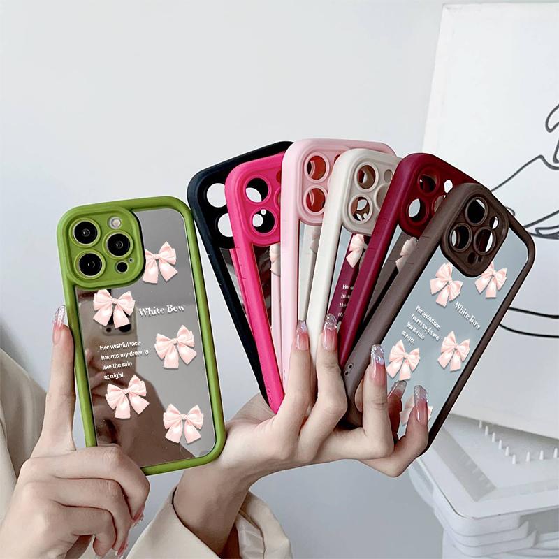 Make Up Mirror Bowknot Phone Case For Huawei Honor 600 Lite 400 Pro 5G 200 X9D X9B X9A X8A X8B X7A X7B X6A X8C X9 X8 Soft Cover