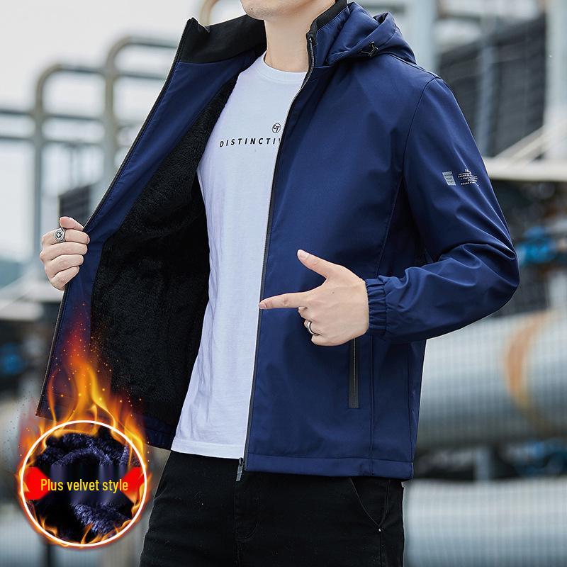 

Мужская приталенная ветрозащитная зимняя куртка на плюшевой подкладке - Теплое, толстое повседневное спортивное пальто 5XL