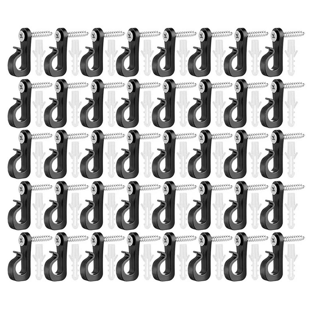 

40Pcs Q-Hanger Screw Hooks ABS+Stainless Steel Outdoor Hangers for Hanging String Lights A
