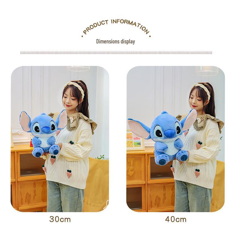 Large Blue Stitch Plush Doll - Cute Interstellar Couple Figure, Birthday Gift for Baby