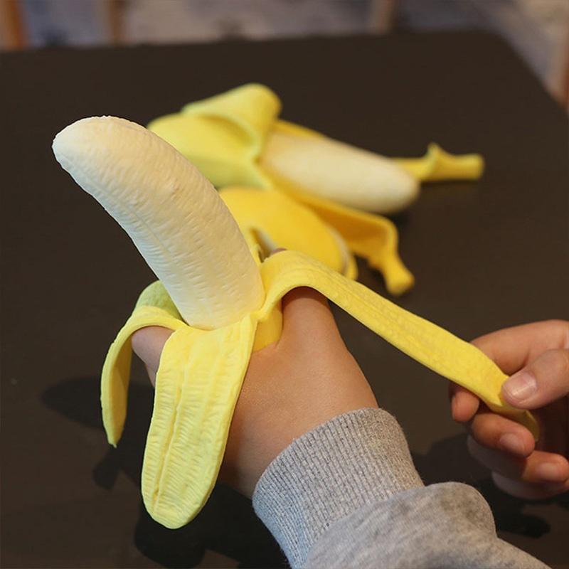 Fun Banana Stress Relief Toy For Kids, Teens Squeeze, Vent, And Play!