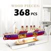 Titanic Wooden Building Block Toys LED Version Model Assembly Set For Home Desktop Decoration Gifts For Couples Women Kids 12+