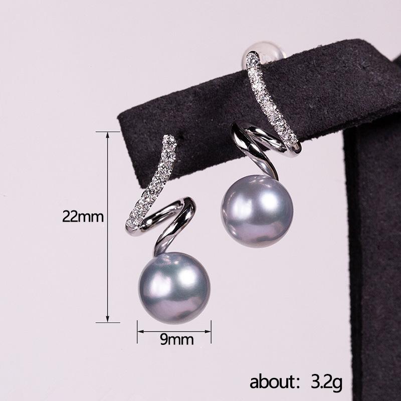 2022 Kolczyki Perłowe Obrotowe Prawdziwe Naturalne Perły Słodkowodne Kolczyki z Srebrną Igłą Perłowe Dla Kobiet Prezent Ślubny