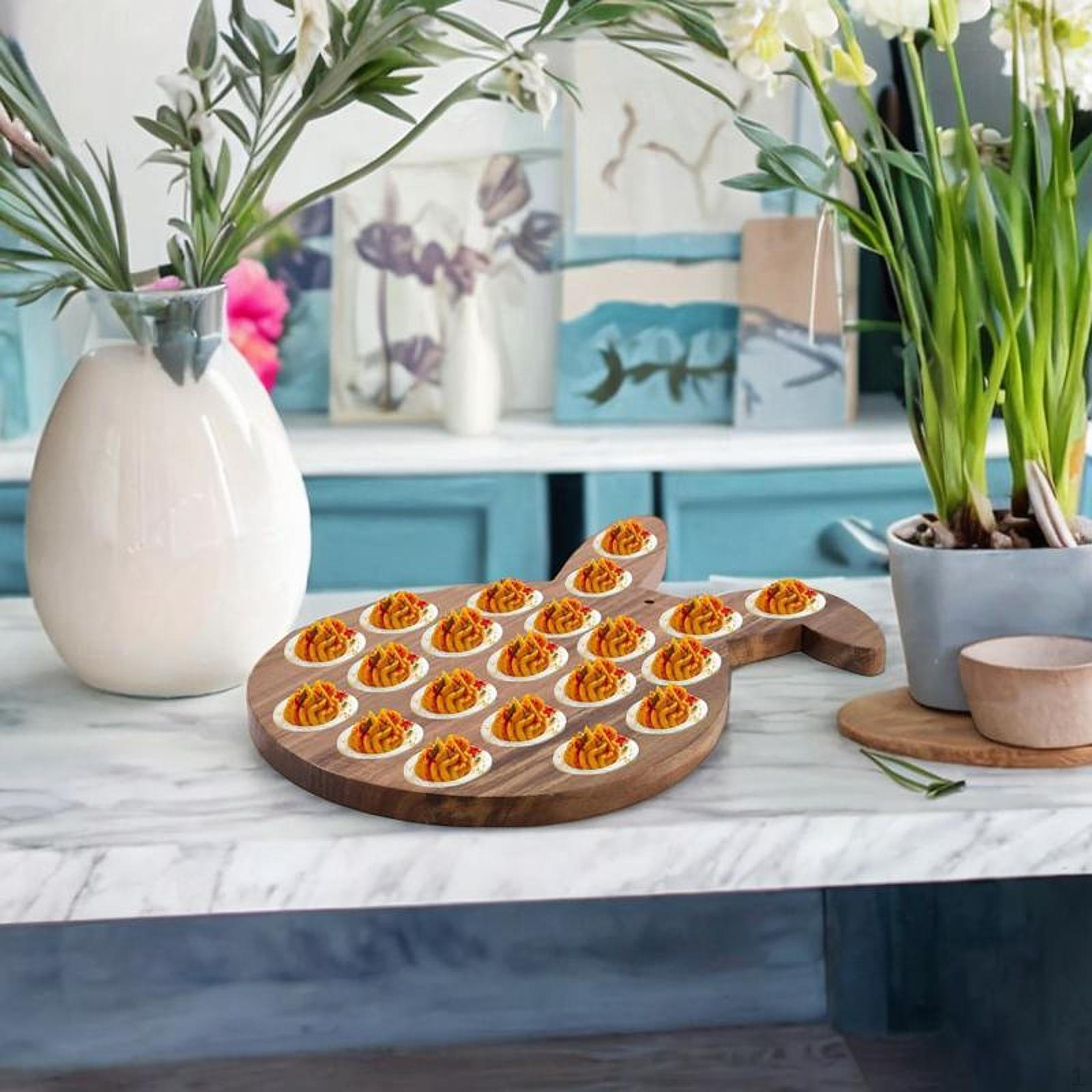 

Easter Deviled Egg Platter Holder Container 21 Holes Cheese Versatile Serving Tray